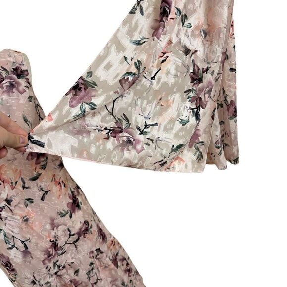 Alex Evenings Floral Burnout High Low Chiffon Dress with Wrap Light Pink Size 12 - Picture 6 of 9